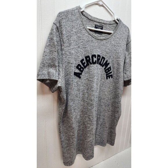 Abercrombie Heather Gray Mens T-Shirt With Embroidered Logo - Picture 2 of 10